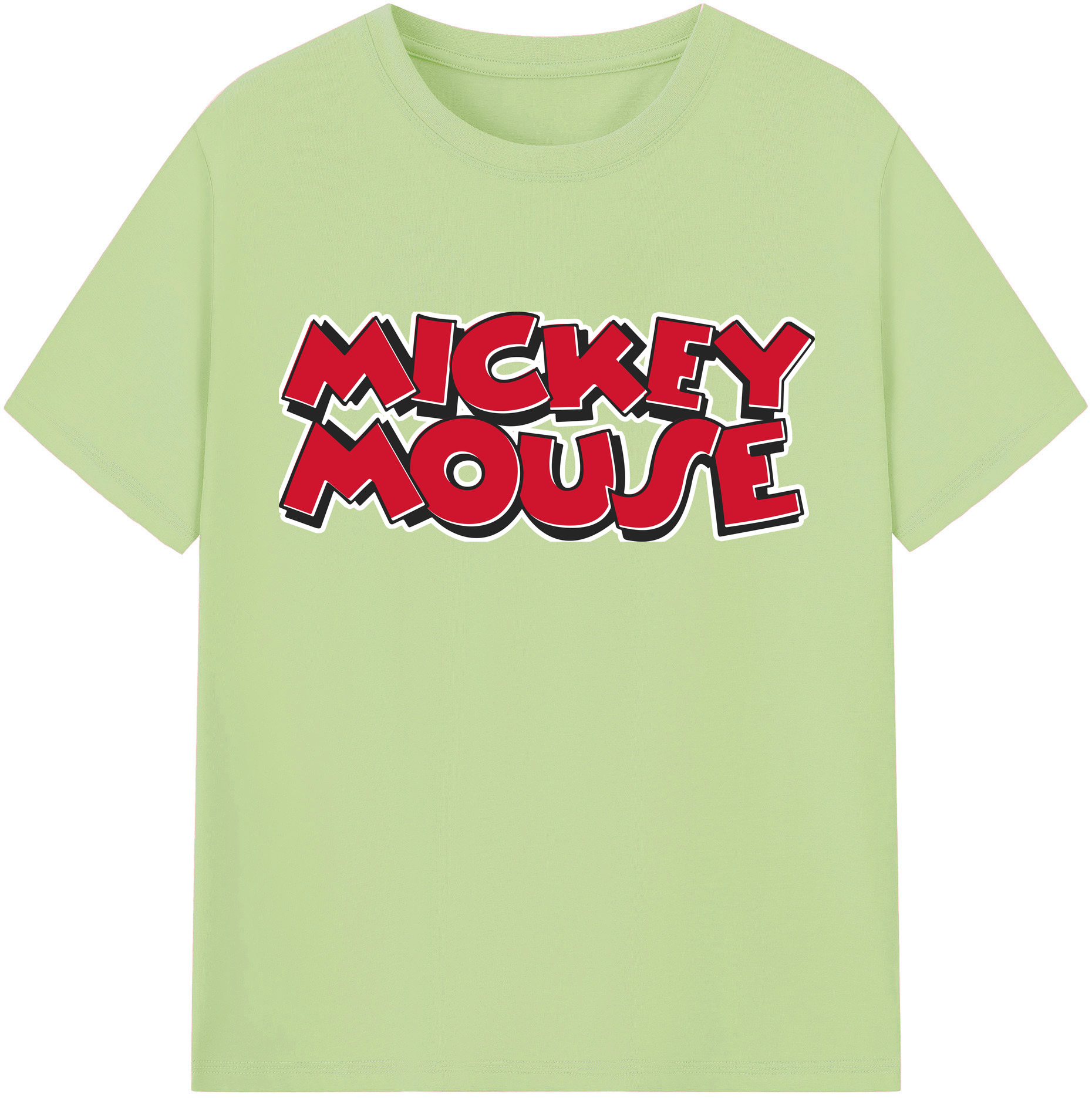 （画像用） ミッキーマウス Mickey Mouse 綿100％半袖Tシャツ（フロントプリント）